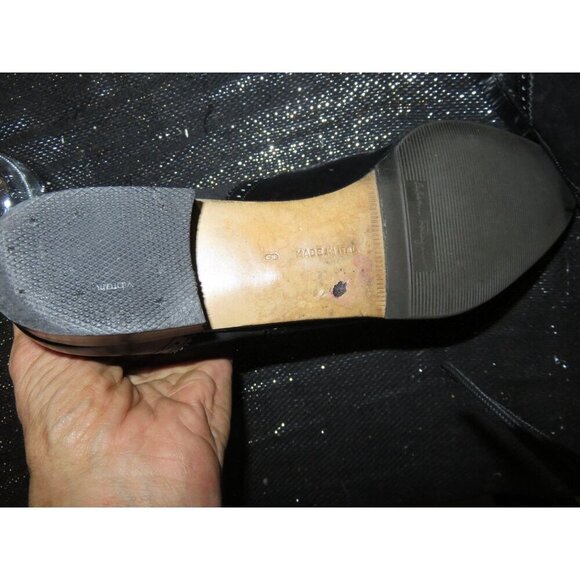 Salvatore Ferragamo Kiltie Black Italian Mixed Leather & Suede Fringe Loafers 8 - Picture 7 of 9